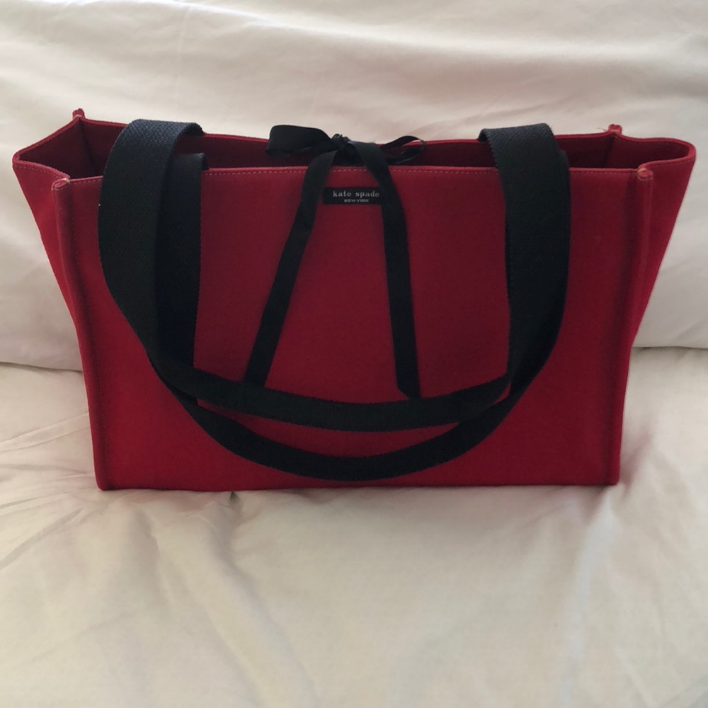 Authentic Kate Spade Canvas Tote! RED